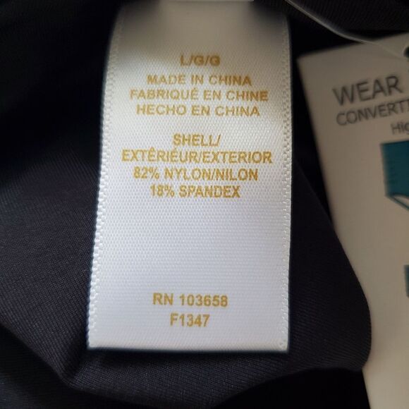 Anne Cole Convertible High Waist Shirred Swim Bottoms Sz Lg - Picture 11 of 12